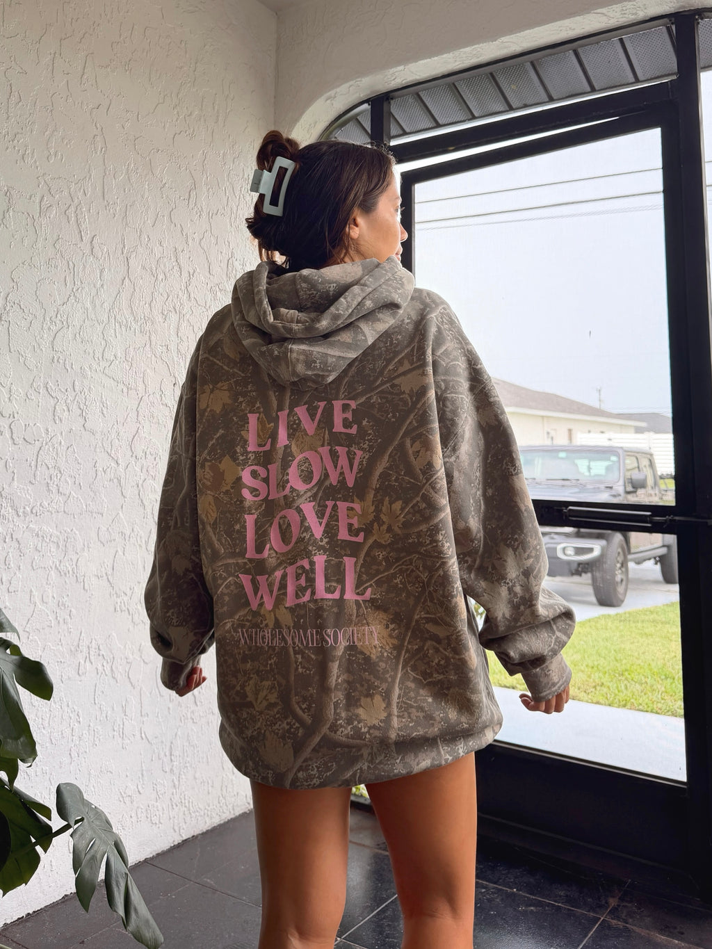 Live Slow Love Well Premium Camo Hoodie