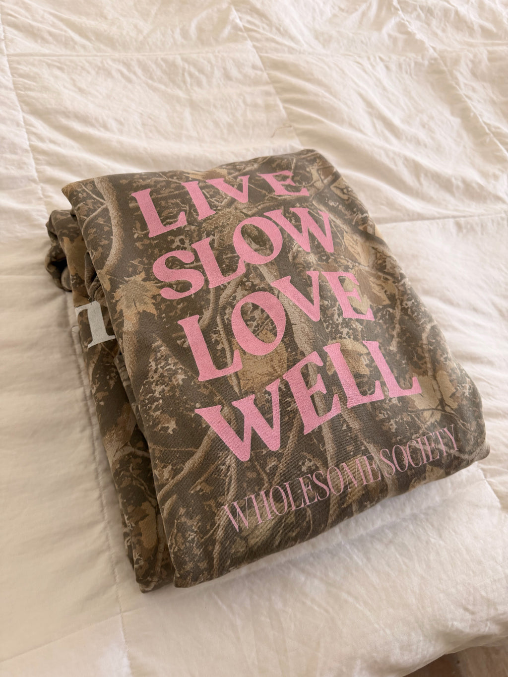 Live Slow Love Well Premium Camo Hoodie