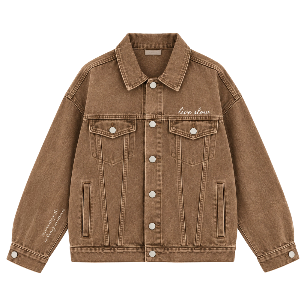 Live Slow Oversized Denim Jacket