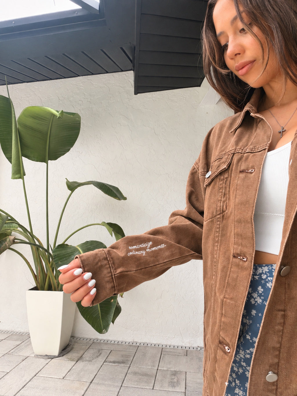 Live Slow Oversized Denim Jacket