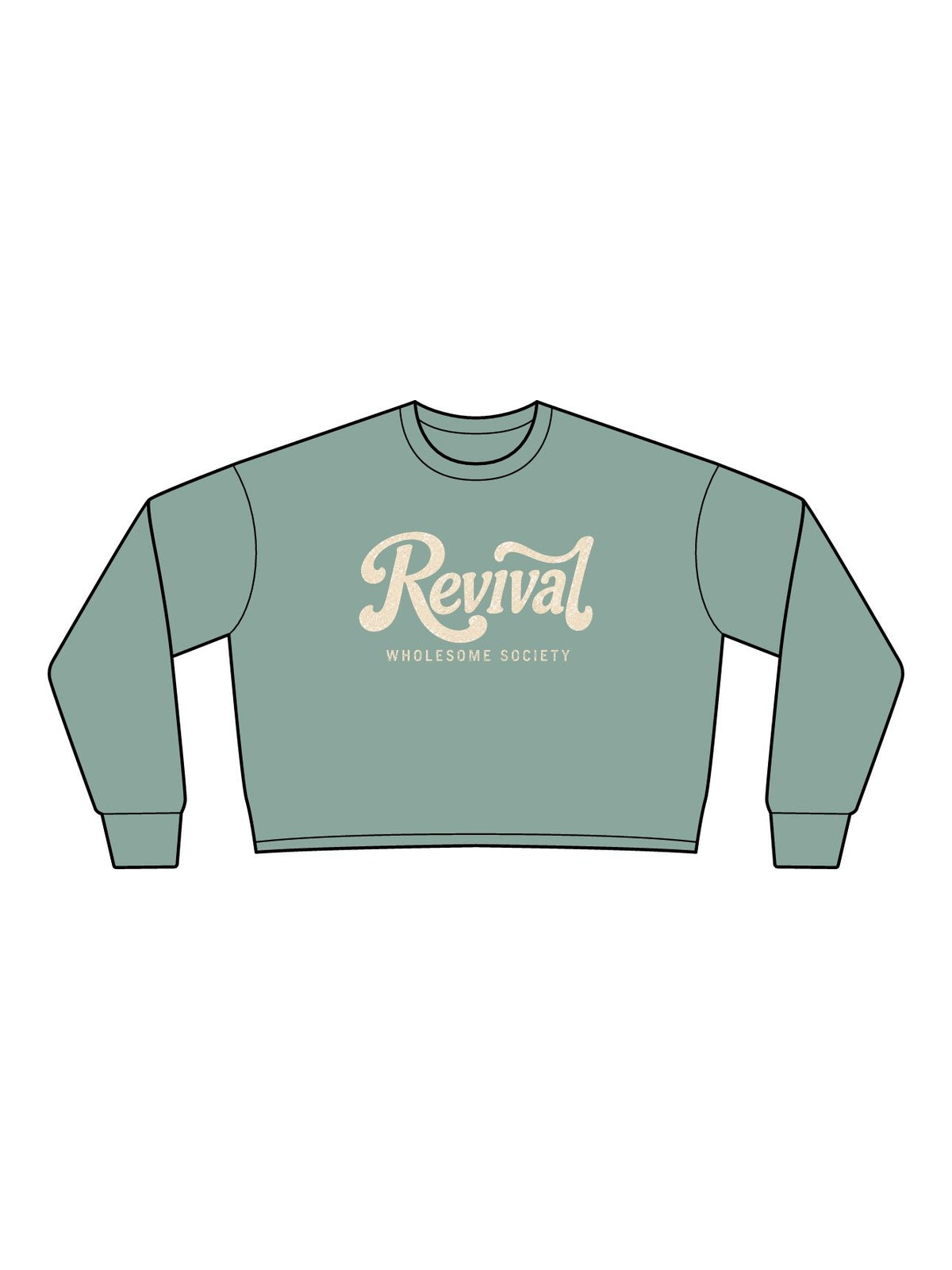 Revival Retro Script Cropped Crewneck